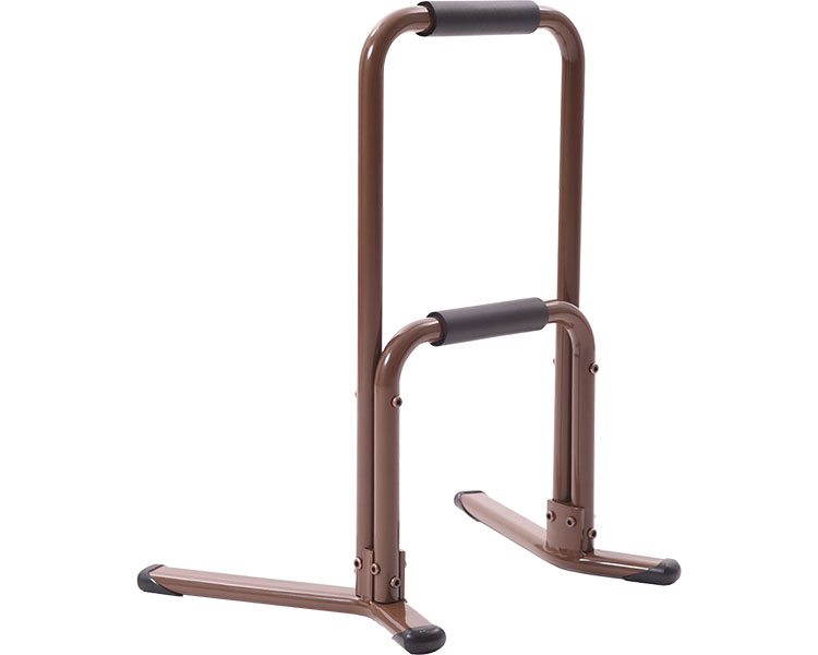 楽々健　立ち上がり補助手すり2段 ブラウン AR-010 楽々健 TAISコード：01809-000002