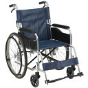 車いす (自走式 背折れタイプ) RW-50B 座面幅42cm 紺ビニールレザー マキテック