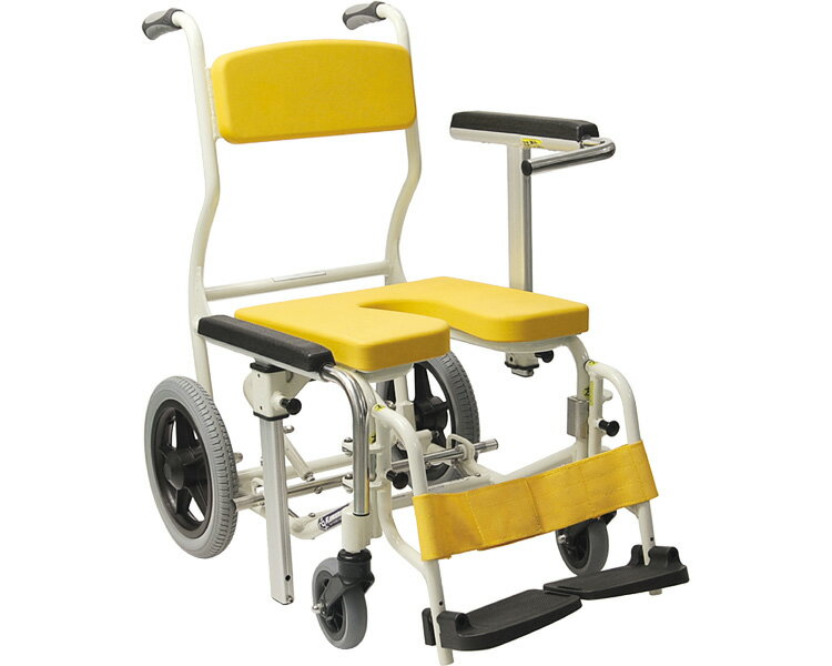 シャワー用車いす　U型 イエロー KS12 カワムラサイクル TAISコード：00160-000239