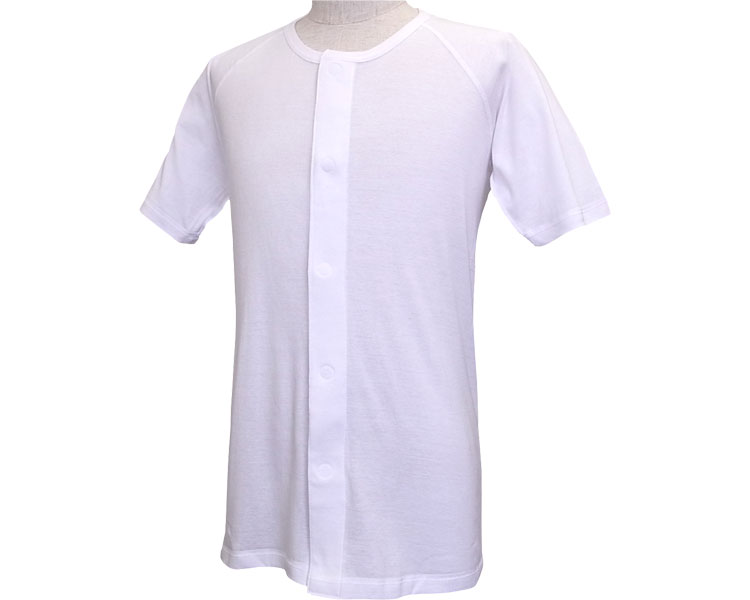 やさしい着心地のワンタッチ肌着（丸型ワンタッチテープ式）　紳士半袖 ホワイト S NM-004-S ゼネラル貿易