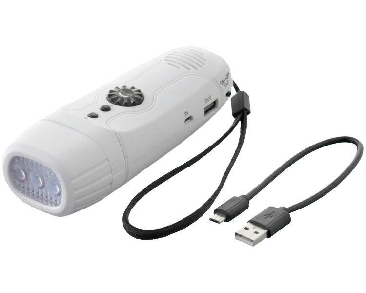 スマホ対応ダイナモFMラジオLEDライト 50900 ボウエキ