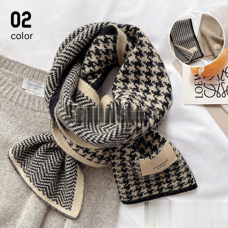 マフラー レディース 千鳥柄 秋冬 40代 かわいい ロング ロングマフラー お揃いコーデ ギフト クリスマ..