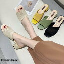 ミュールサンダル チャンキーヒール 美脚 歩きやすい 通気性 カジュアル 春 秋 夏 靴