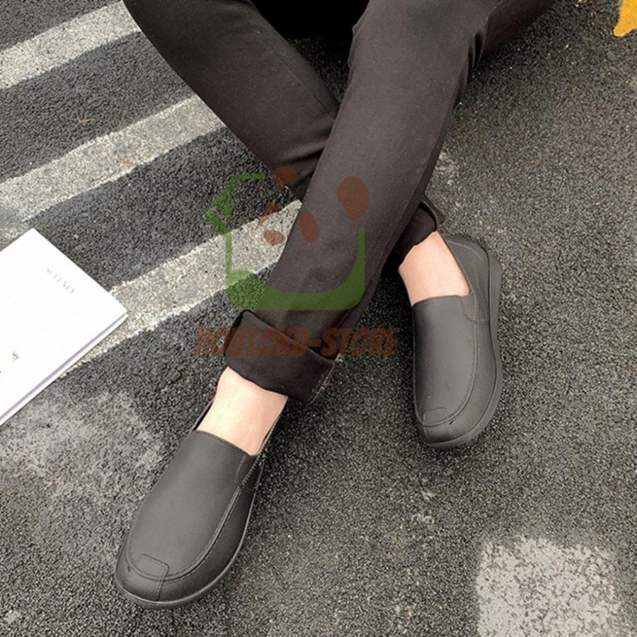 ローファー レインシューズ 完全防水 ブラック 男性用 歩きやすい レインスリッポン ローカット 雨の日 滑らない おしゃれ 長靴 雪道 雨道 レイン スニーカー