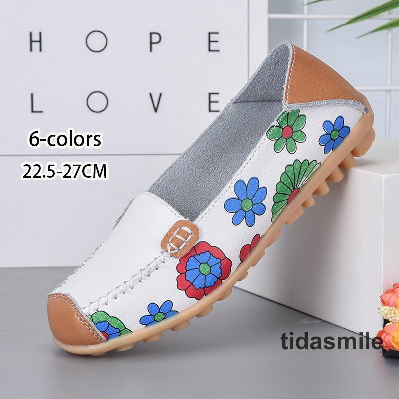 カジュアルシューズ レディース 婦人靴 ドライビングシューズ 花柄プリント フラットシューズ 大きいサ..