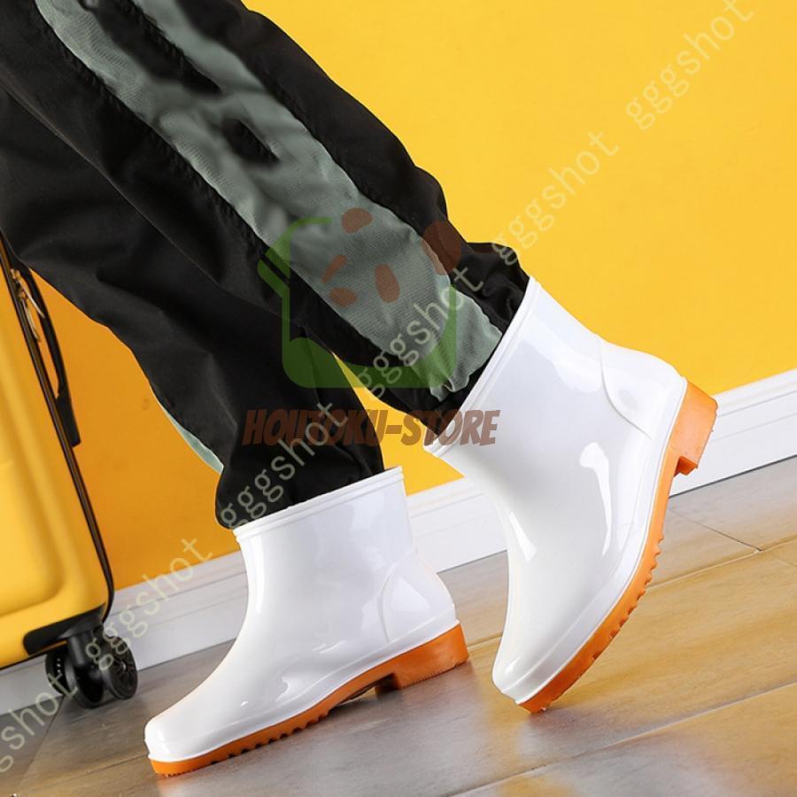 メンズ 雨靴 レインシューズ レインブーツ ショート丈 ローファー ファッション 晴雨兼用 日常着 ガーデニング 通勤 通学 アウトドア 滑り止め 履きやすい
