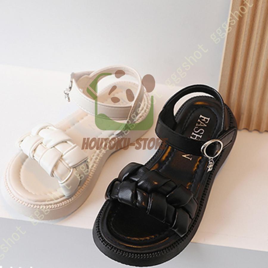 サンダル キッズ 子供用 ジュニア 女の子 マジックテープ 子供靴 子供 ラインストーン 無地 ベビー キ..