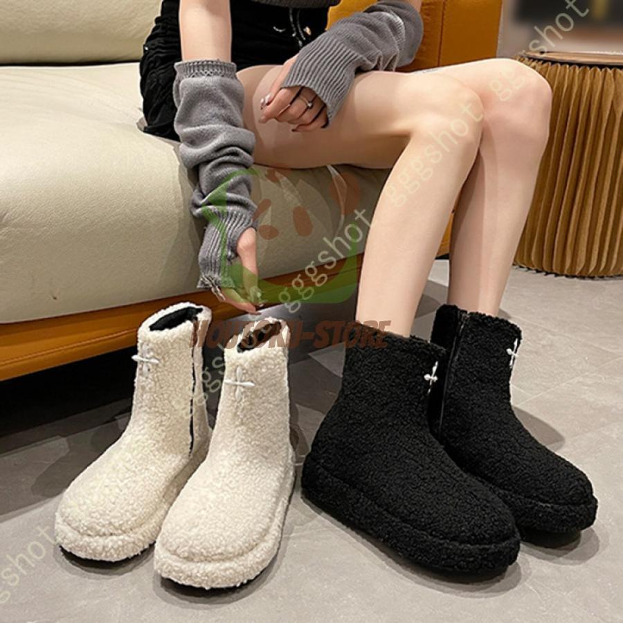 スノーブーツ レディース 防水 おしゃれ 防滑 ふわふわ ファー 付き スノーシューズ 撥水 中綿 雪用ブ..