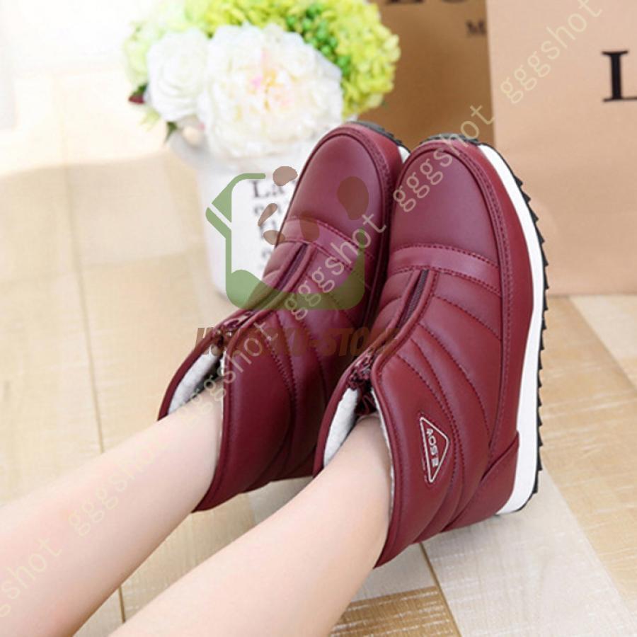 スノーブーツ レディース 裏起毛 ボアシューズ 防寒 保温 スノーシューズ 冬靴 ウィンター 防寒靴 厚底靴 雪靴 ショートブーツ カジュアルブーツ アウトドア靴