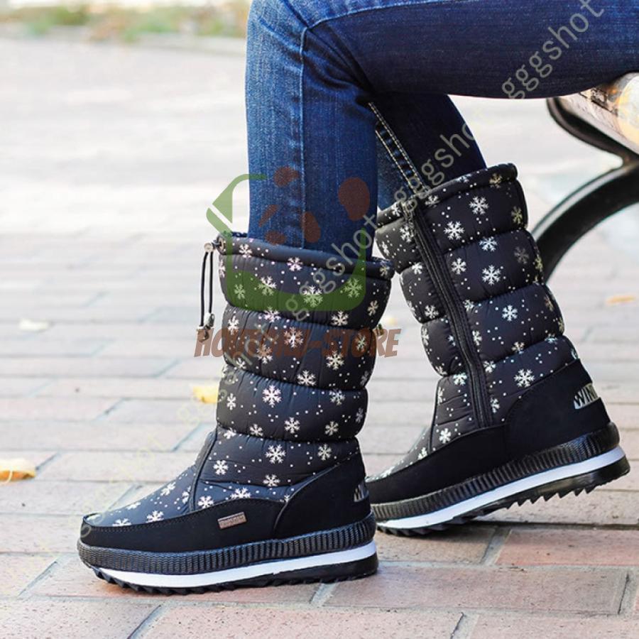 レディース スノーブーツ 大きいサイズ 無地 ボア 雪靴 スキー カジュアル ウィンターブーツ 防水 滑ら..