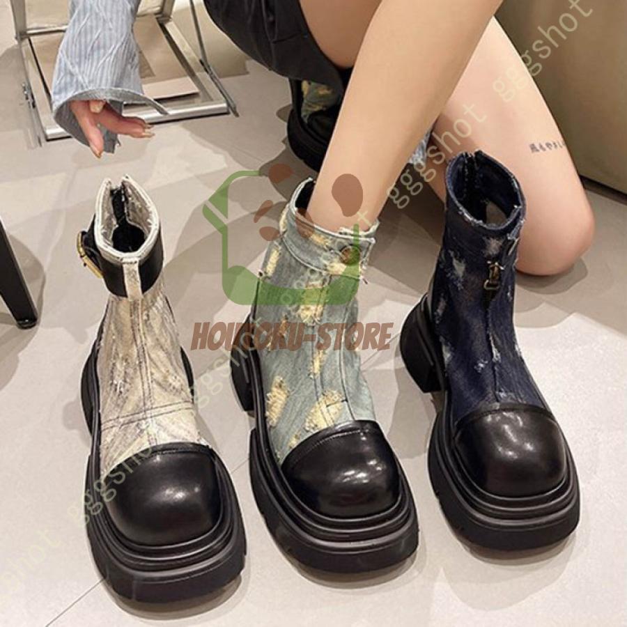 エンジニアブーツ レディース ベルト付き 美脚 脚長 ショートブーツ ショート丈 ブーツ カジュアルシュ..