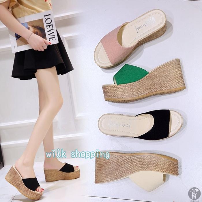 ミュールサンダル レディース オープントゥ 歩きやすい つっかけ 厚底 サボ ミュール ヒール 通気性 靴 美脚 靴 ウェッジソール シューズ 疲れない