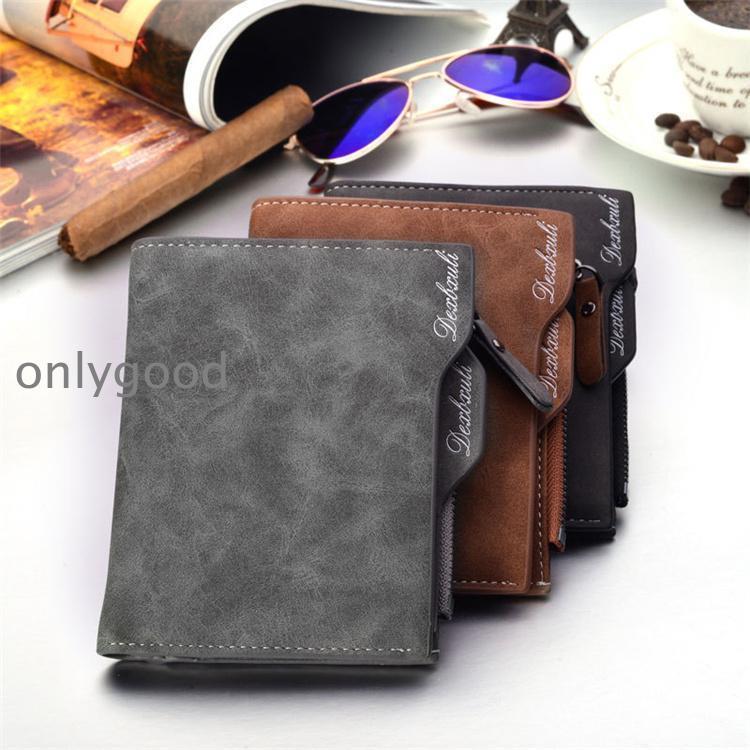 二つ折り財布 さいふ メンズ 無地 カジュアル 合皮 名刺 カード入れ お札入れ 大容量 ファスナー 学生 ..