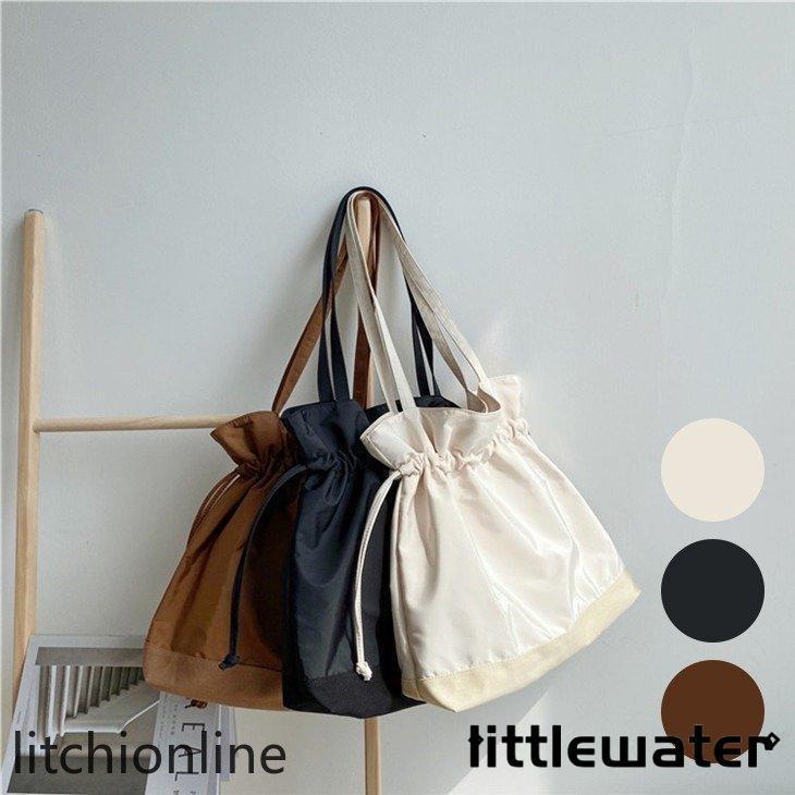 巾着 ショルダーバッグ レディース トートバッグ ナイロン 大容量 軽量(4)