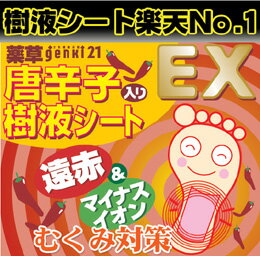 ＜足裏シート＞楽天10年連続No.1！！むくみ対策で毎朝スッキリ！唐辛子で足ポカポカ『唐辛子入genki樹液シート EX』1セット52枚入(粘着テープ付)