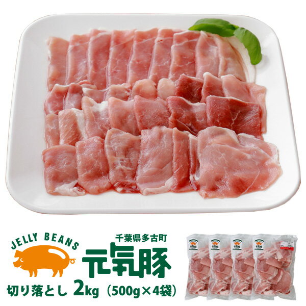 元気豚 切り落とし 2kg（500g×4袋）【千葉県産豚肉 三元豚 冷凍食品 お取り寄せ 国産 精肉 切落し豚こま 豚小間 小間…