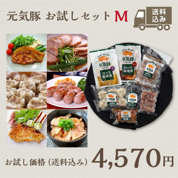 焼豚 ＜一部地域を除き送料込み＞元気豚　お試しセット（M）【千葉県産豚肉 三元豚 冷凍食品 お取り寄せ 詰め合わせ 国産 ギフト プレゼント 味噌漬 煮豚 焼売 フランク 西京漬 小間切れ 豚丼 味付肉 叉焼 焼豚 ソーセージ とん漬 おかず お惣菜 お弁当】