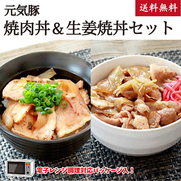 元気豚 焼肉丼＆生姜焼丼セット【送料無料】【千葉県産豚肉】【三元豚】