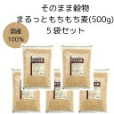 お買い物マラソン 期間中店舗ポイント2倍 【まるっともちもち麦 500g 5袋セット】ライスアイランド 大麦 穀物 食物繊維 国産100%