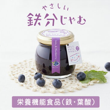 【やさしい鉄分じゃむ (ブルーベリー) 100g】健康食品 栄養機能食品 ヘム鉄 鉄分 葉酸 ビタミンB12 ビタミンD ブルーベリージャム ジャム 貧血 鉄分補給 女性 妊活 妊婦 ママ 子供 1歳 プレママ シニア おいしい 朝食