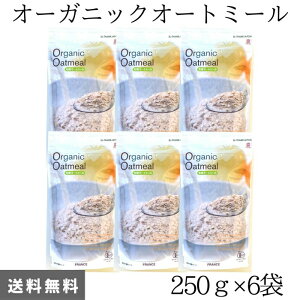 スーパーSALE 10%オフ 送料無料 【有機オートミール 250g 6袋】エルサンクジャポン 有機オート麦 有機JASマーク認定 フランス産 小粒タイプ