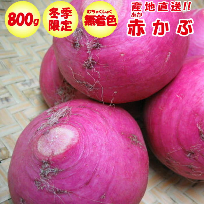 赤かぶ 800g入り(約2〜8玉)漬物用 無着色 【冬季限定/季節野菜 11月〜2月 送料別】のサムネイル