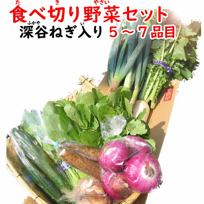 深谷ねぎ入り・食べ切り野菜セット 5〜7品目【送料無料 常温発送／クール便（気温によって配送方法変更）】