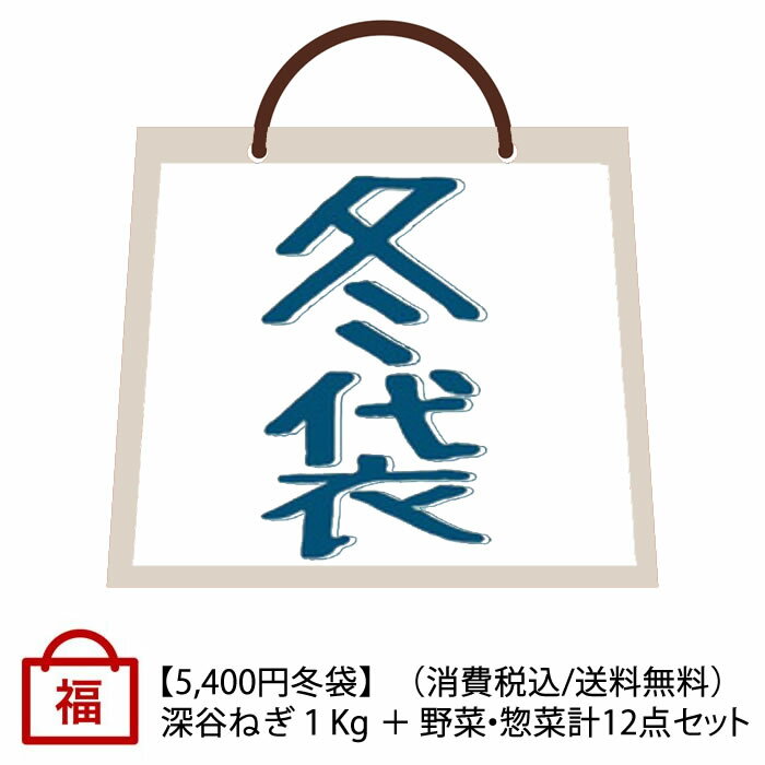 冬の福袋 深谷ねぎ1Kg＋野菜・惣菜 計12点【受注期間：2月1日～2月28日お届けは2月16日以降、送料無料】のサムネイル
