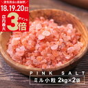 \店内ポイント最大3倍★感謝デー18・19・20日/ピンク岩塩 ピンクソルト ヒマラヤ産 岩塩 ミルタイプ 4kg パウチ 個包装 源気商会 ヒマラヤ岩塩 パキ...