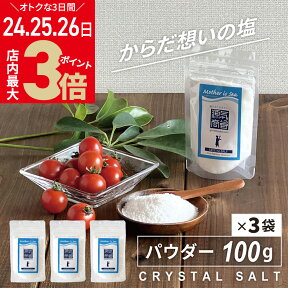 ＼4/24(水)～27(土)9:59まで★店内ポイント最大3倍／【 100g×3個セット 】岩塩 食用 源気商会 クリスタル岩塩 ヒマラヤ岩塩 パウダー 300g パウチ パキスタン 無添加 ミネラル さらさら メール便送料無料 [3]