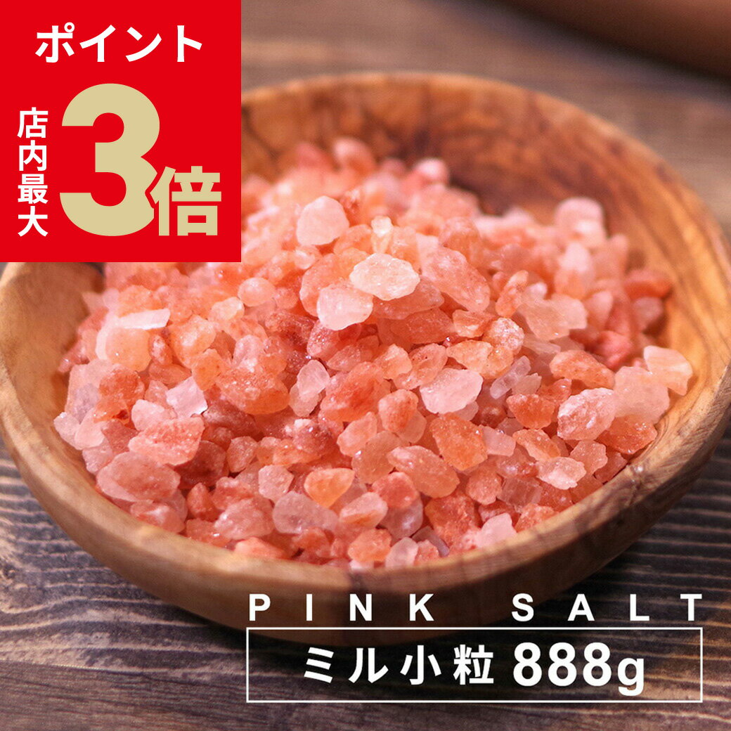 ＼店内ポイント最大3倍★大感謝祭／ 【1000円ポッキリ 送料無料】岩塩 源気商会 ミル ピンクソルト ヒマラヤ岩塩 食用 ミルタイプ 888g パウチ パキスタン 無添加 調味料 天然塩 自然塩 メール便送料無料 [2]