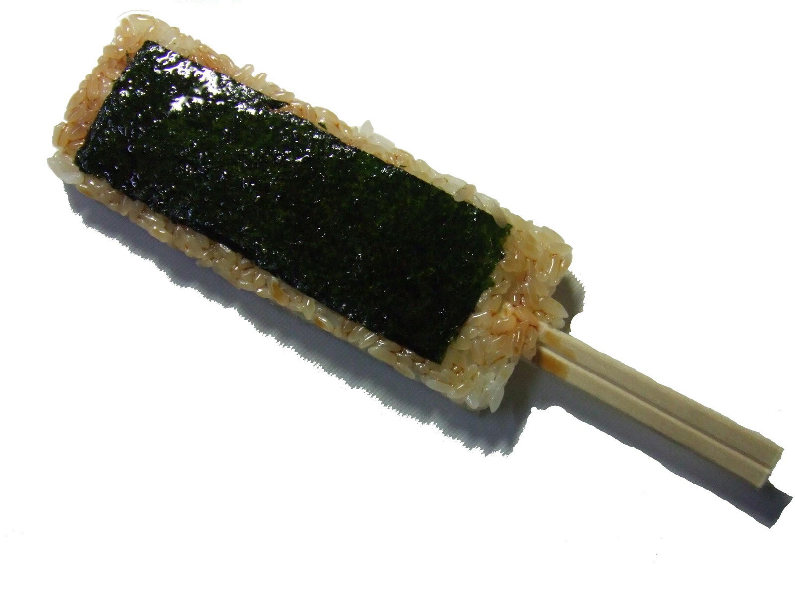 日本人に昔から親しまれてきた 海苔　もち　醤油　辛子 で作った　もちん棒