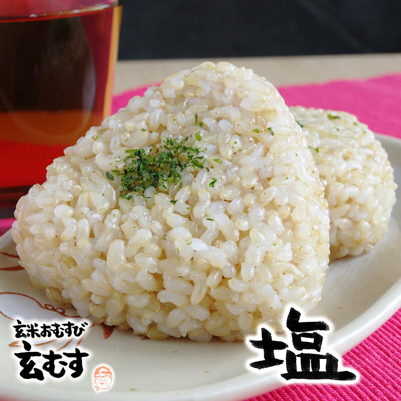 玄米おむすび 塩 1個 おにぎり 冷凍 玄米おにぎり 玄米 個包装 レンチン 酵素 玄米 発芽 発酵 国産米 契約栽培米 無添加 レンジで簡単 お弁当 朝ごはん 軽食 間食 おやつ 補食 夜食 時短食 玄むす 玄むす屋