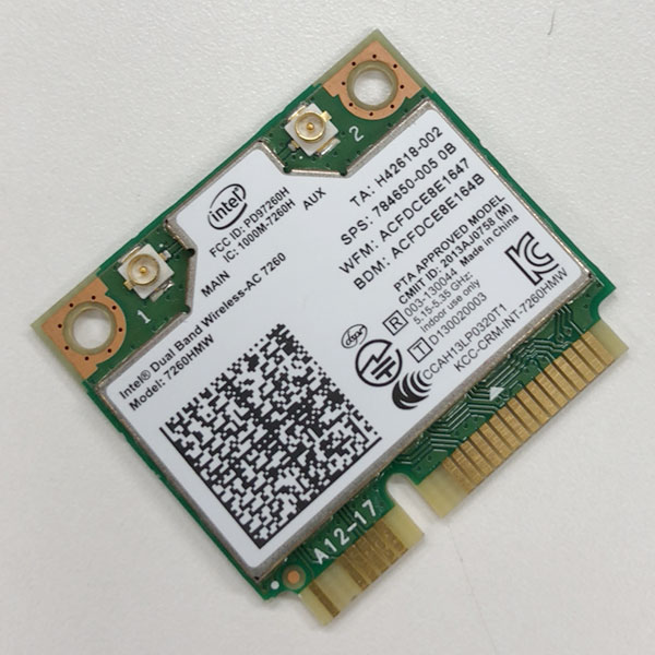 【中古】 Intel Dual Band Wireless-AC 7260 [7260HMW] 無線LANカード