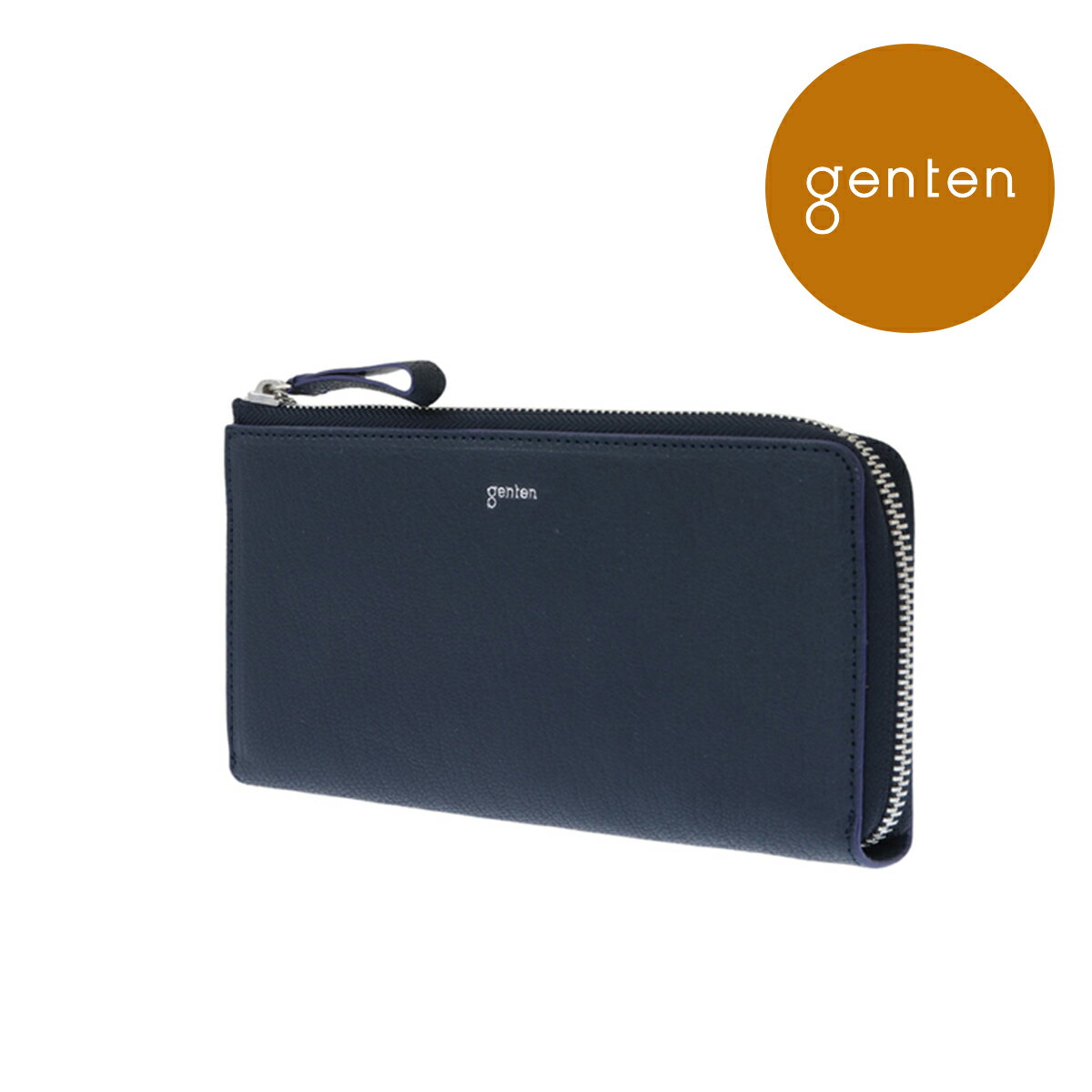 【 genten 公式】 genten 42744 ゲンテン フレスコ Lファスナー 長財布 新色 ナイトブルー★長財布 日本製 レディース 本革 薄い L字ファスナー 山羊革 ゴートレザーのサムネイル