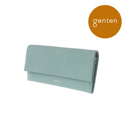 ゲンテン 革財布 レディース 【ゲンテン公式】 genten 44310 (42741) ゲンテン フレスコ フラップ長財布 WEB限定カラー カシス★長財布 日本製 レディース 本革 大容量 かぶせ フラップ式 ゴートレザー 山羊革