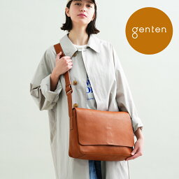 ゲンテン バッグ（メンズ） 【ゲンテン公式】 genten 44031 (42859) ゲンテン ミネルヴァ ショルダーバッグ 本革バッグ ユニセックス ジェンダーフリー メンズ レディース 本革ショルダーバッグ 大人 イタリアンレザー