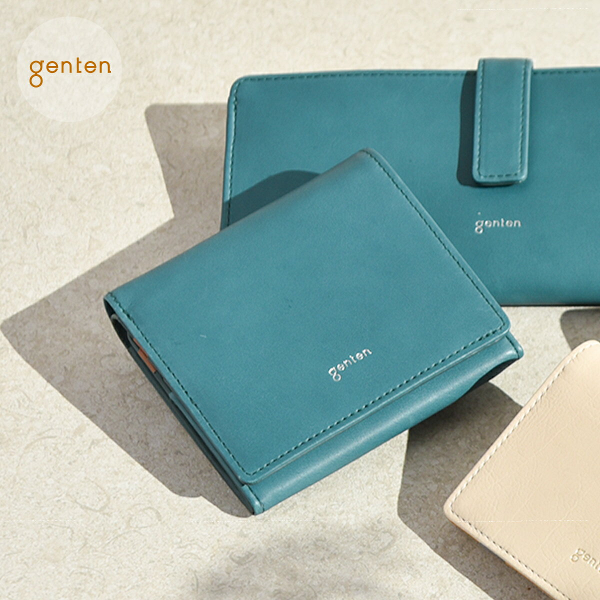 【ゲンテン公式】genten 44647 ゲンテン ピア 二つ折り BOX財布 レディース 本革 二つ折り財布 ボックス型小銭入れ レザー