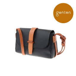 ゲンテン バッグ（メンズ） 【ゲンテン公式】 genten 43390 (43380) ゲンテン サドルベルト ヌオーバ 横型コンパクトショルダーバッグ 新色 クロ登場★本革ショルダーバッグ コンパクト ユニセックス メンズ レディース 大人 イタリアンレザー