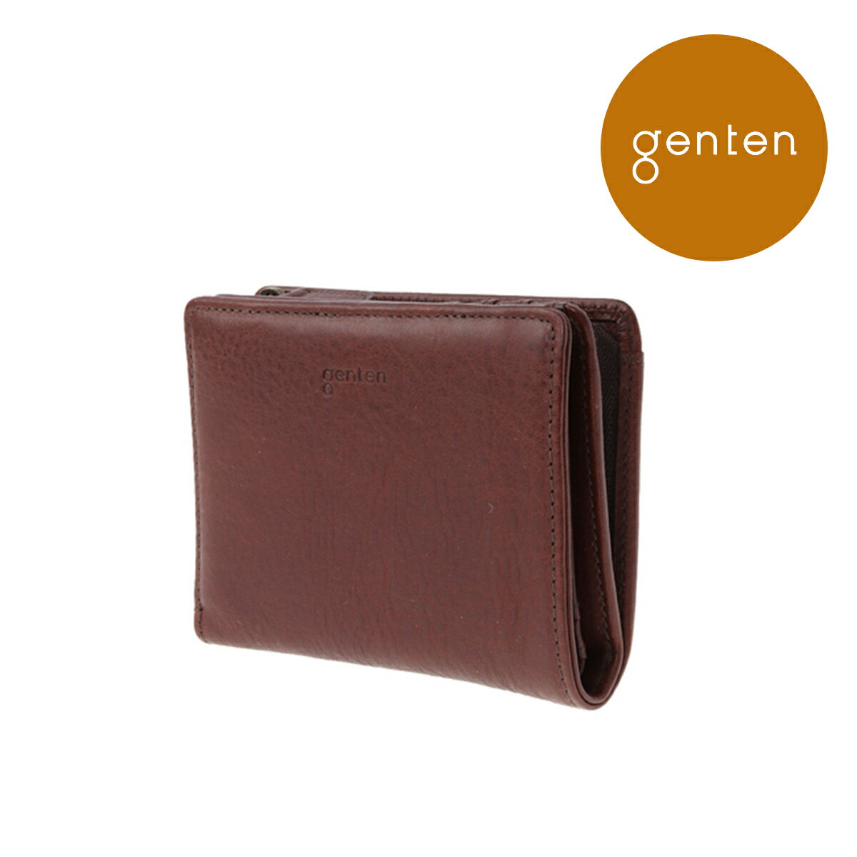 ゲンテン 革二つ折り財布 レディース 【ゲンテン公式】genten 44196 (40557) ゲンテン トスカ 二つ折りLファスナー財布 新色 ノウチャ登場★財布 本革 折り財布 シンプル ナチュラル L字ファスナー イタリアンレザー