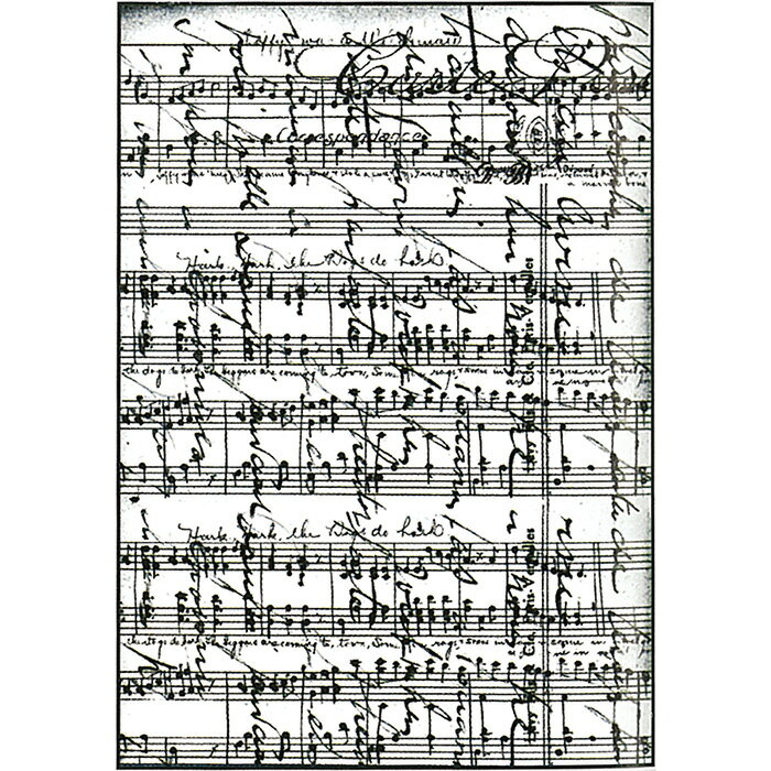 スタンペリア ライスペーパー A4サイズ 約21×29.7cm DFSA4187　モノクロ　楽譜