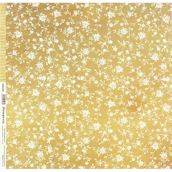 スクラップブッキング 31.5×30.5cm 1枚 両面印刷 SBB389 花柄 音符 Stamperia