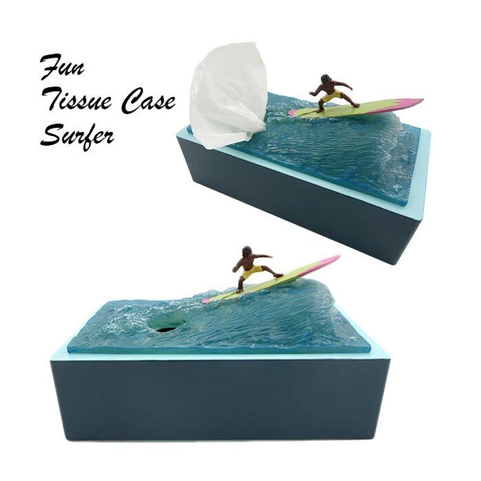 サーファー サーフィン サーファークレーズ ティッシュケース ティッシュスタンド 海 波 波乗り インテ..