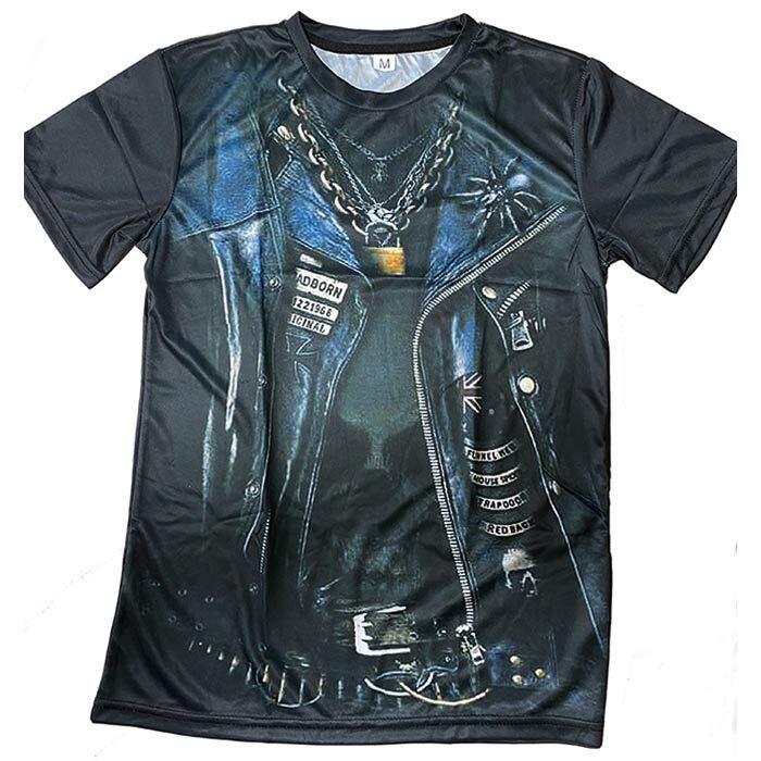 オートバイ ライダー Tシャツ バイク乗り 鎖 ドクロ 鍵