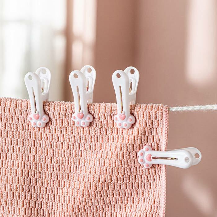 洗濯ばさみ 猫 肉球 かわいい 軟質ゴム ピンク 12個入り