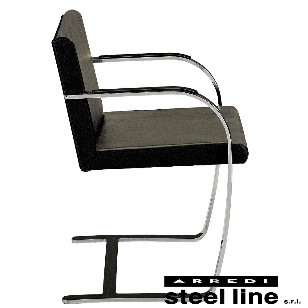 《100％MADE IN ITALY》ミース・ファン・デル・ローエ ブルーノチェア（Brno Chair） スティールライン社DESIGN900