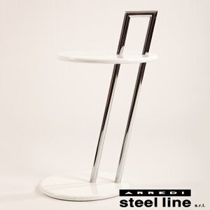 《100%MADE IN ITALY》アイリーン・グレイ オケージョナルテーブル ラウンドスティールライン社DESIGN900【サイドテーブル】