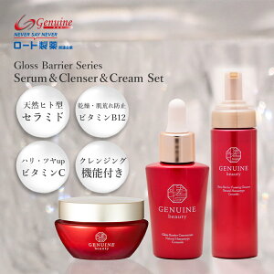 天然ヒト型セラミド美容液 グロスバリア コンセントレート 30ml+フォーミングクレンザー 200ml ナノリッチモイストクリーム 48g セット セラミド 美容液 乾燥肌 敏感肌 インナードライ 30代 40代 50代 美容液 保湿 スキンケア