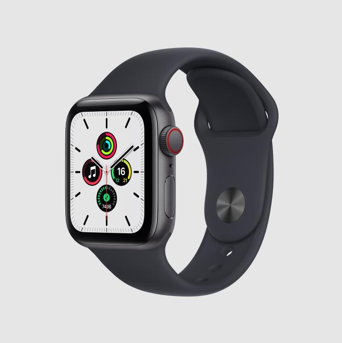 【365日出荷 全国送料無料】アップル Apple Watch SE 40mm スペースグレイアルミ ミッドナイトスポーツバンド GPS + Cellularモデル