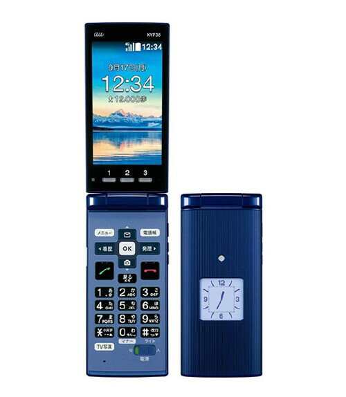 【中古】【安心保証】 かんたんケータイ KYF38[8GB] au ロイヤルブルー